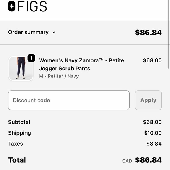 *PRICE OBO* FIGS Women's Navy Blue Zamora™ - Medium Petite Jogger Scrub Pants - Picture 8 of 8